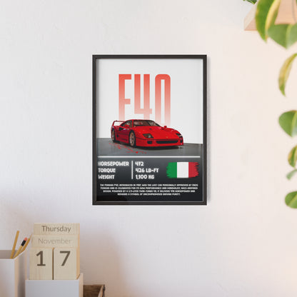 Ferrari F40 Poster Decoration