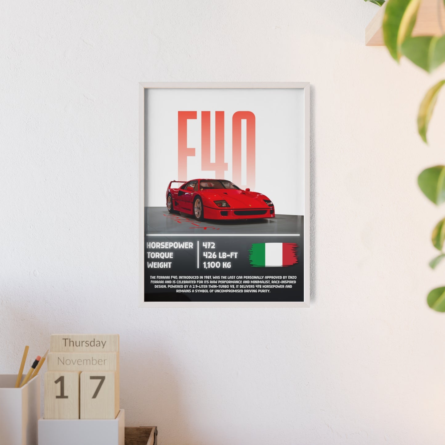 Ferrari F40 Poster Decoration