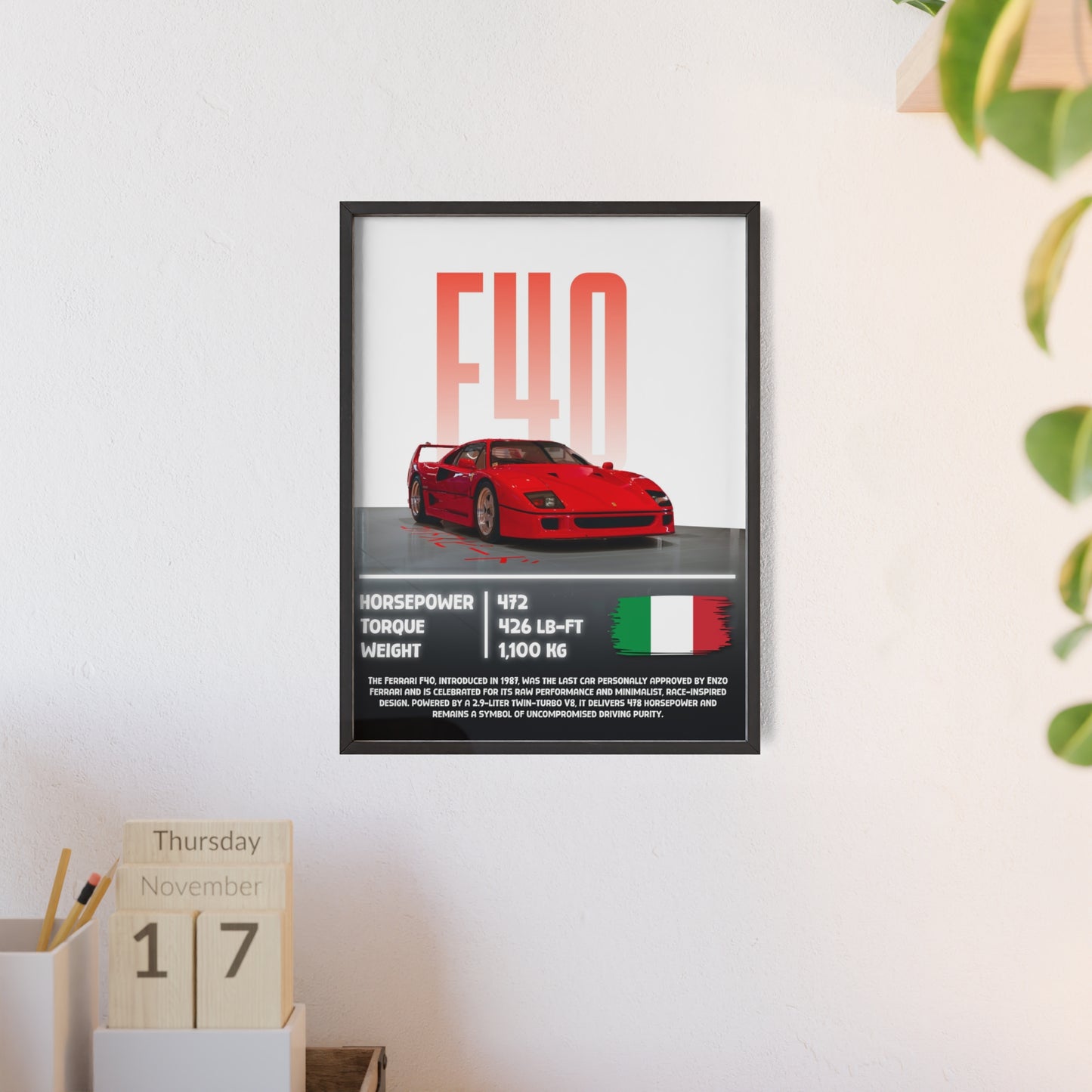 Ferrari F40 Poster Decoration