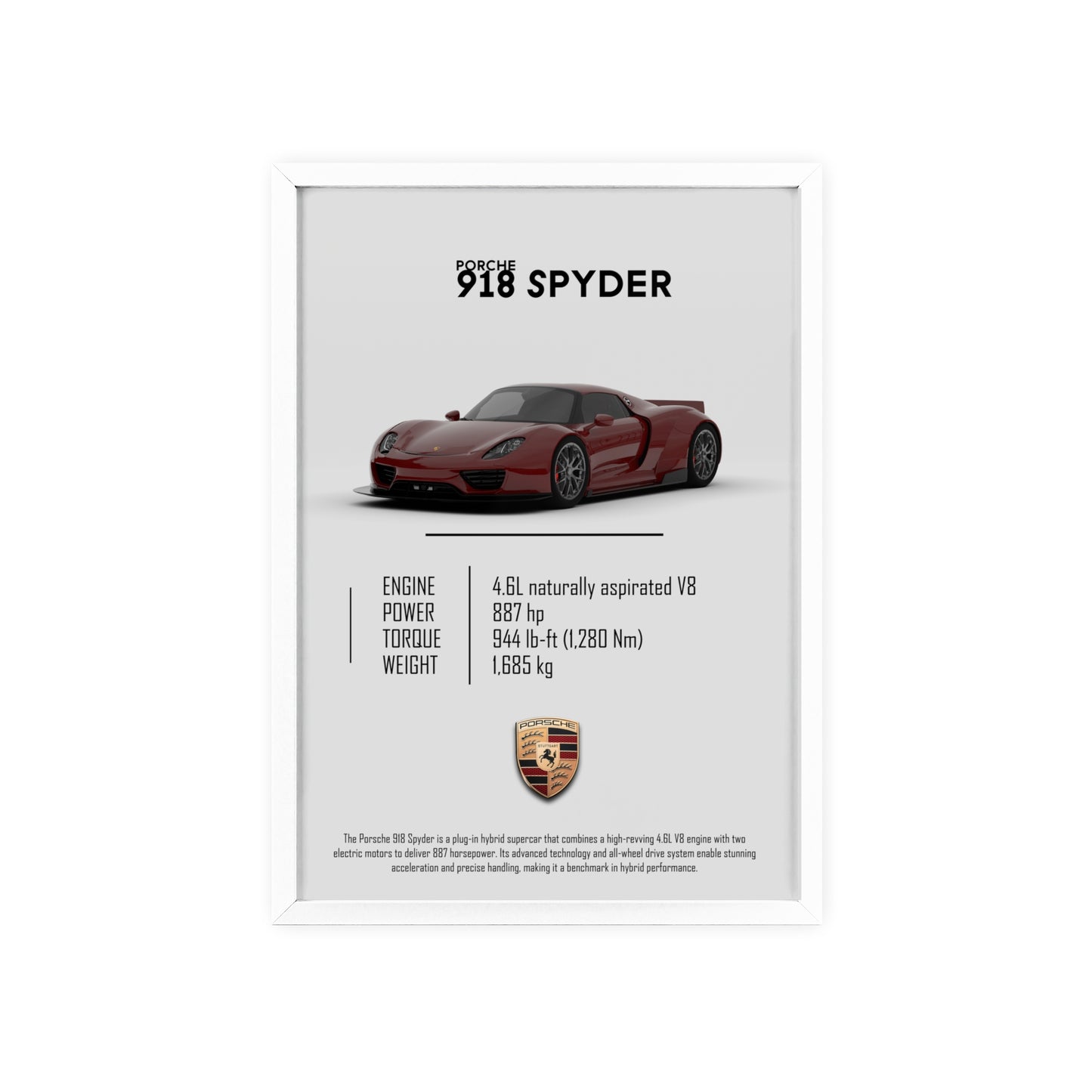 Porche 918 spyder poster